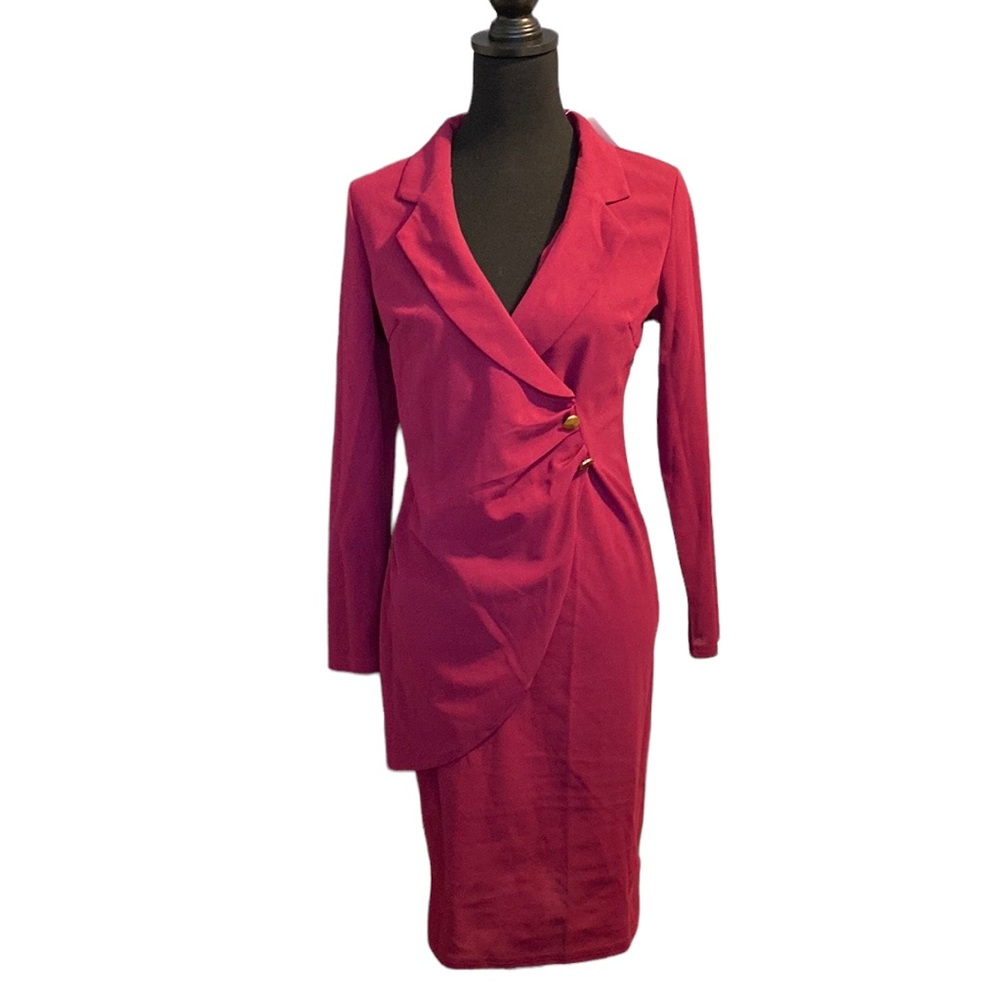 CBR Chic Boutique Rose Magenta Dress Large NWT